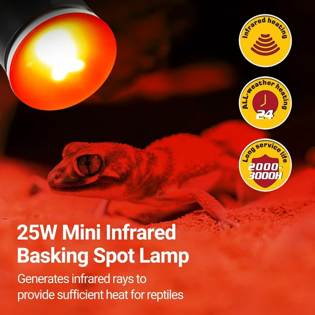 Alt view image 5 of 7 - Nano Dual-Dome Reptile Light Fixture & 25W Heat Lamp Combo Pack Mini Daylight Basking Spot Lamp & Nano Heat Emitter