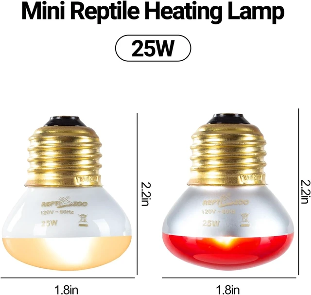 Alt view image 2 of 7 - Nano Dual-Dome Reptile Light Fixture & 25W Heat Lamp Combo Pack Mini Daylight Basking Spot Lamp & Nano Heat Emitter