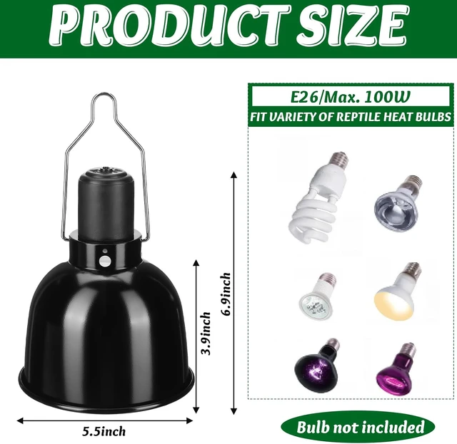 Alt view image 2 of 7 - 5.5-Inch Metal Dome Reptile Heat Lamp Fixture, 4 Pack