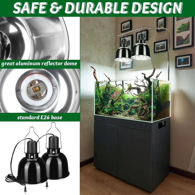 Alt view image 3 of 7 - 5.5-Inch Metal Dome Reptile Heat Lamp Fixture, 4 Pack