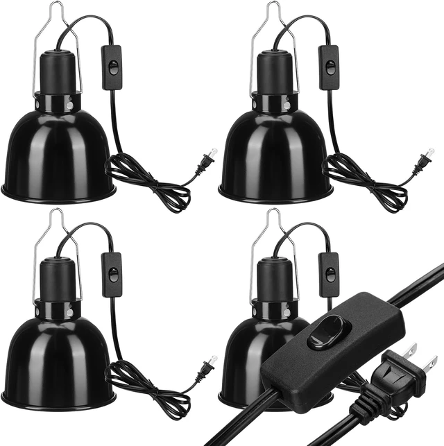 Alt view image 7 of 7 - 5.5-Inch Metal Dome Reptile Heat Lamp Fixture, 4 Pack