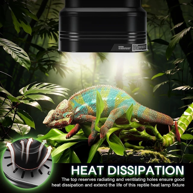 Alt view image 4 of 7 - Dual Reptile Light Fixture with Independent Thermostat Control & Timer Dimming Double Reflector Dome Heat Lamp for Bearded Dragon & Lizard Terrariums