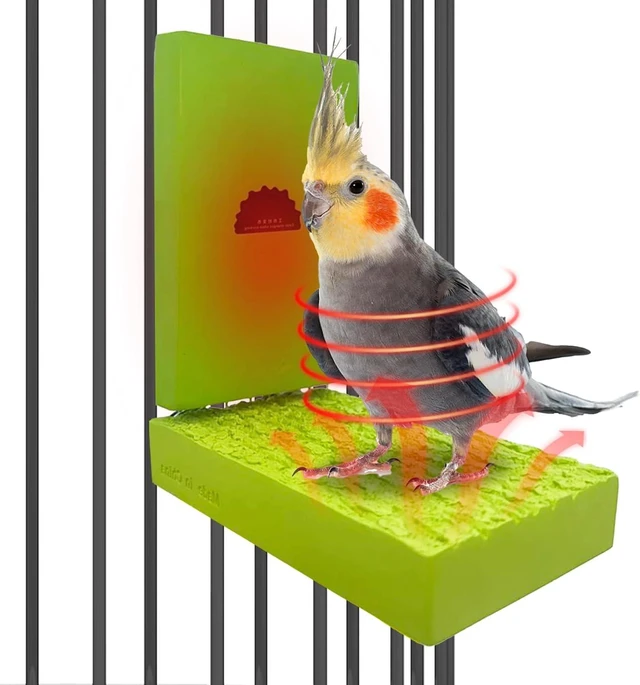 Main image of 2-Pack Constant-Temperature Heated Bird Perch 12V 5W Bird Cage Warmer