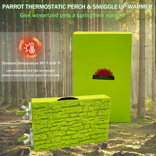 Alt view image 5 of 7 - 2-Pack Constant-Temperature Heated Bird Perch 12V 5W Bird Cage Warmer