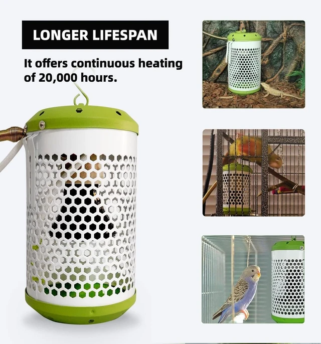 Alt view image 5 of 7 - Smart Bird Cage Warmer with Auto Temperature Control & Anti-Bite Cord Protector Safe to Touch, Reliable 24x7 Heating (Small_50W)