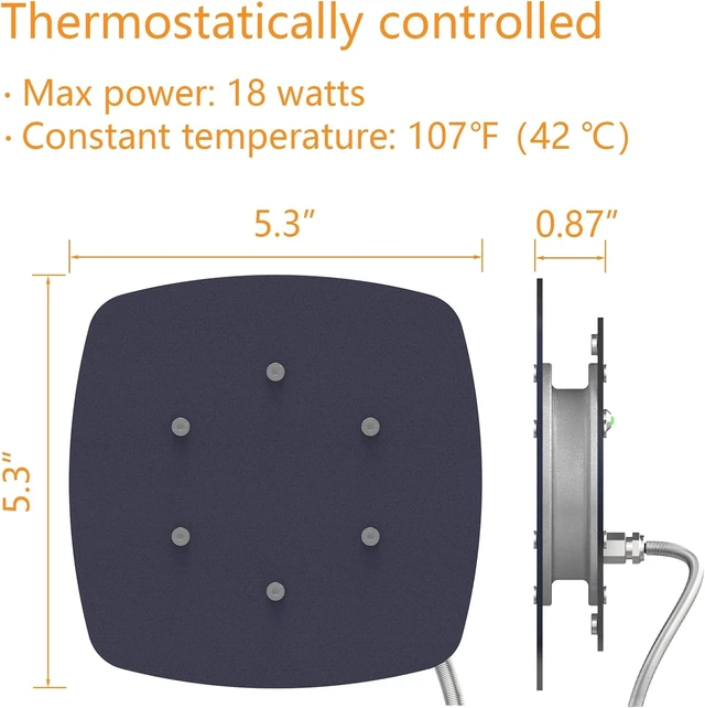 Alt view image 3 of 6 - 12V IP67 Waterproof Bird Warmer with Thermostat Heater for Parakeets & Bird Supplies