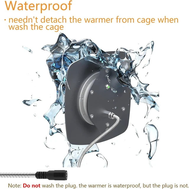 Alt view image 4 of 6 - 12V IP67 Waterproof Bird Warmer with Thermostat Heater for Parakeets & Bird Supplies