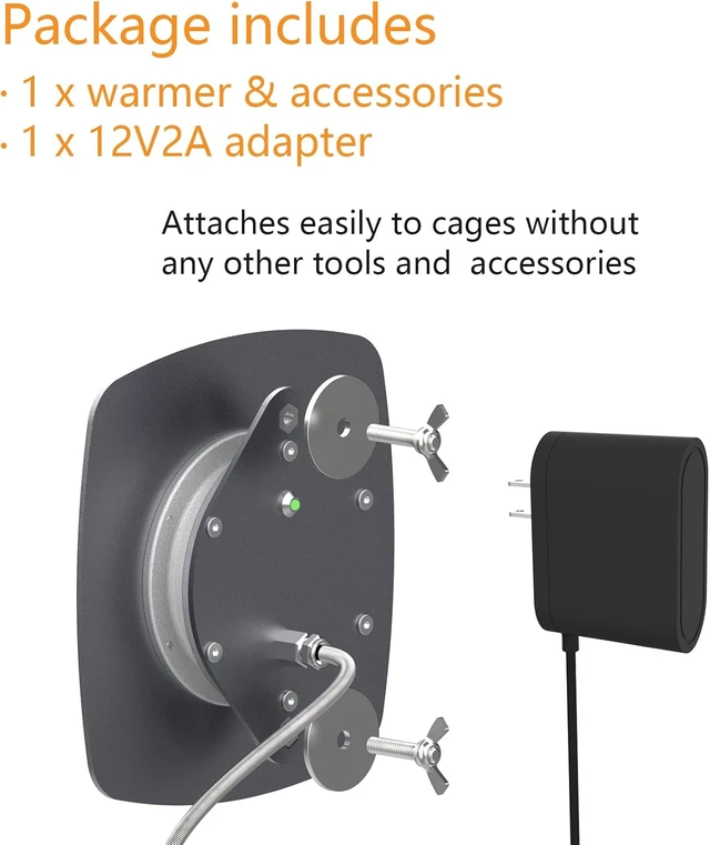 Alt view image 6 of 6 - 12V IP67 Waterproof Bird Warmer with Thermostat Heater for Parakeets & Bird Supplies