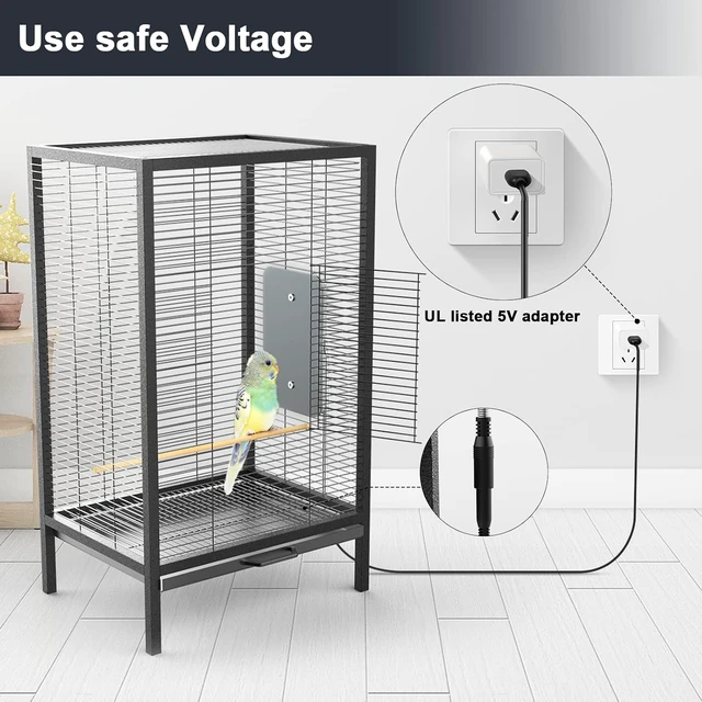 Alt view image 7 of 7 - USB Bird Heater Pad for Parakeets, 4.5" x 7" Indoor Bird Warmer