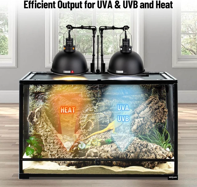 Alt view image 5 of 7 - 8.5-Inch Deep-Dome Reptile Heat Lamp Fixture (2 Pack) with Separate Switch & Hook Basking Light for Bearded Dragon, Snake & Lizard, Fits E26 Bulbs up to 150W