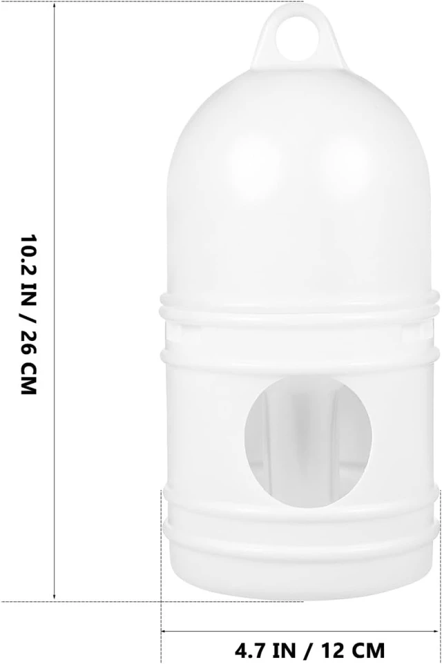 Alt view image 4 of 7 - 2-Pack 9.45-Inch Pigeon Water Dispenser, Detachable Three-Hole Drinking & Automatic Food Outlet Lightweight White Bird Feeder for Pigeons & Parrots