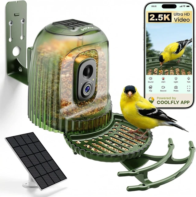 Main image of Solar-Powered Smart Bird Feeder Camera with 2.5K Auto Capture