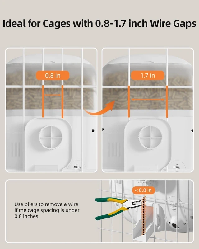 Alt view image 4 of 7 - Hanging Automatic Rabbit Feeder with 1080P Camera for Cages