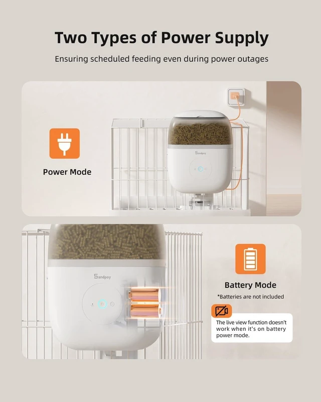 Alt view image 7 of 7 - Hanging Automatic Rabbit Feeder with 1080P Camera for Cages