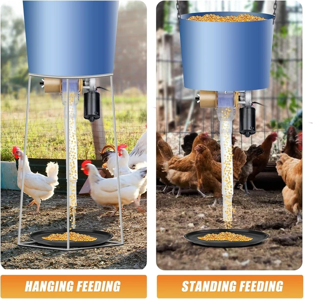 Alt view image 7 of 7 - Timed Automatic Chicken Feeder with 16 Timer Groups & Quantitative Poultry Feeding Auto Gravity Food Dispenser for Chicken, Rooster, Dog, Duck, Cat & Bird Coop