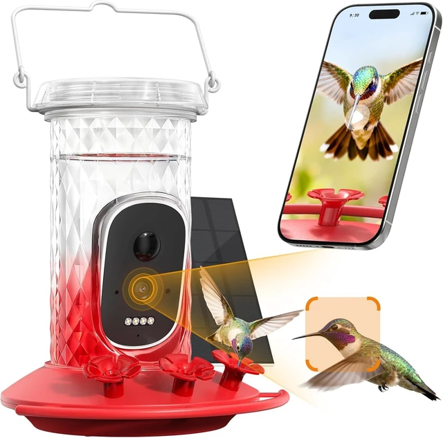 Main image of Solar-Powered Smart Hummingbird Feeder with Camera