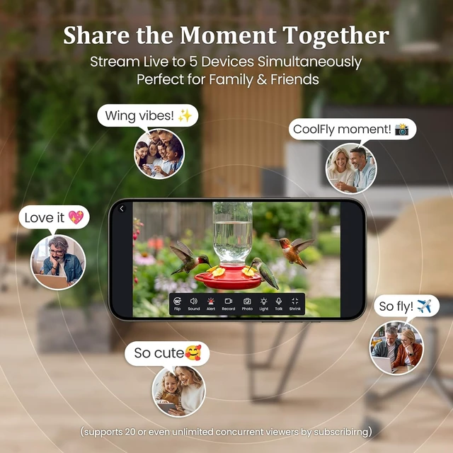 Alt view image 6 of 7 - 2.4G Smart Bird Camera Only Live Bird Watching for Feeder, Bath & House