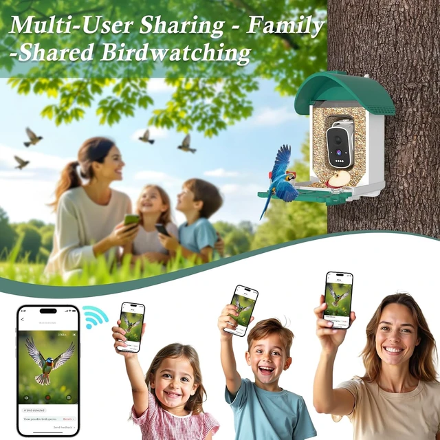 Alt view image 7 of 7 - 3K Smart Bird Feeder Camera with AI Bird Recognition & Instant Alerts