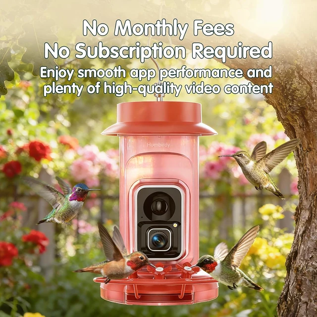 Alt view image 5 of 7 - 4K Solar-Powered Hummingbird Feeder Camera, No Subscription