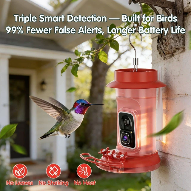 Alt view image 7 of 7 - 4K Solar-Powered Hummingbird Feeder Camera, No Subscription