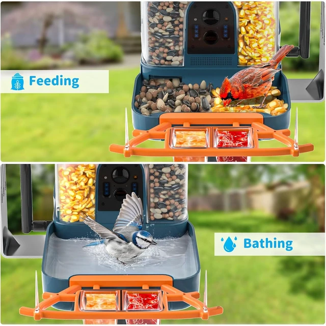 Alt view image 5 of 7 - Smart Solar Bird Feeder with Camera & Outdoor Bird Bath
