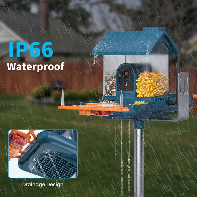 Alt view image 7 of 7 - Smart Solar Bird Feeder with Camera & Outdoor Bird Bath