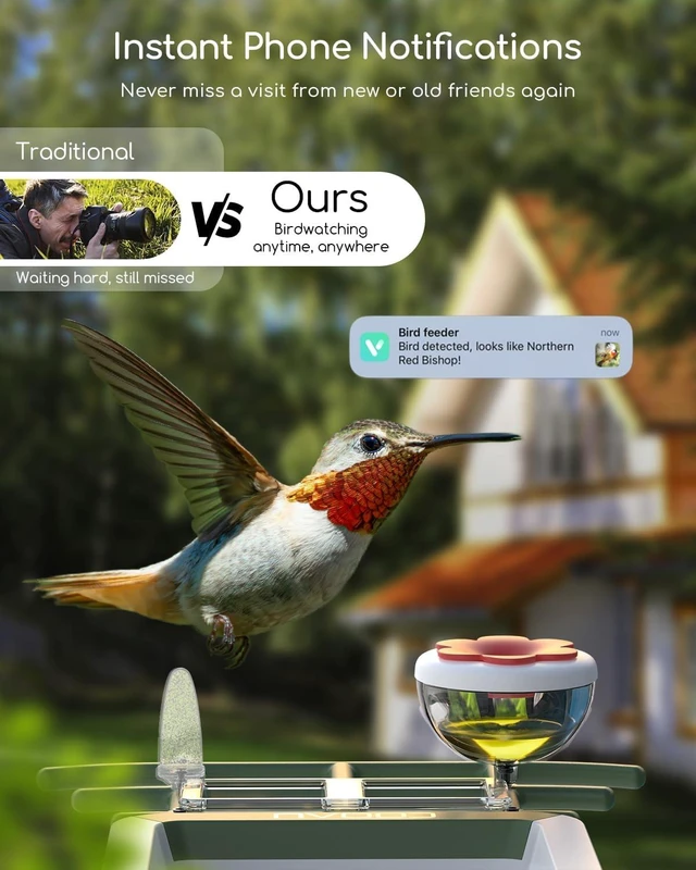 Alt view image 6 of 7 - 5MP Smart Bird Feeder Camera with 30% Faster Solar Charging
