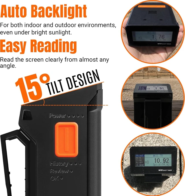 Alt view image 3 of 7 - Large-Readout Shot Timer for Shooters, Easy to Use Dry Fire & Individual Training
