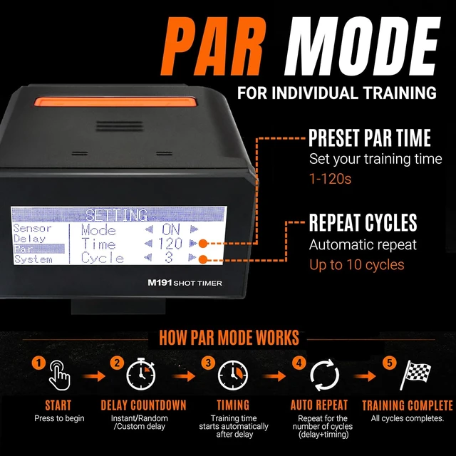 Alt view image 5 of 7 - Large-Readout Shot Timer for Shooters, Easy to Use Dry Fire & Individual Training