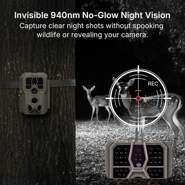 Alt view image 3 of 7 - E5 2.0 4K Trail Camera with No-Glow Night Vision