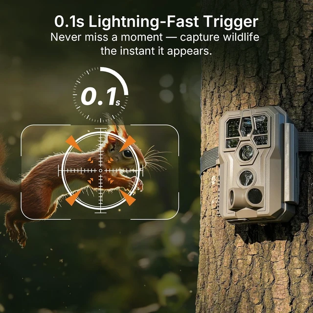 Alt view image 4 of 7 - E5 2.0 4K Trail Camera with No-Glow Night Vision