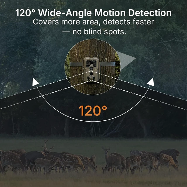 Alt view image 5 of 7 - E5 2.0 4K Trail Camera with No-Glow Night Vision