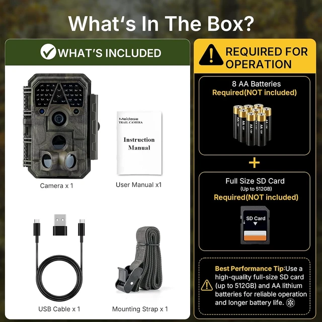 Alt view image 5 of 7 - P70 Non-Cellular, Non-WiFi 64MP 1296p Trail Camera with No-Glow IR Night Vision & Motion Activation Waterproof Game Cam for Wildlife, Deer & Hunting