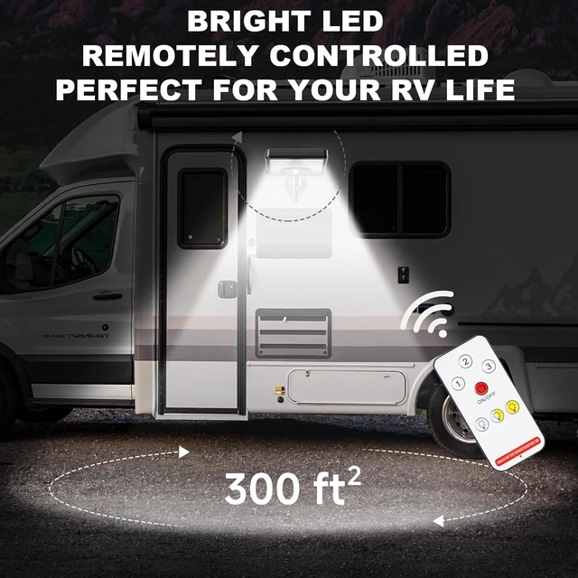 Alt view image 5 of 6 - 2-Pack Magnetic Solar RV Lights with Motion Sensor & Remote Outdoor
