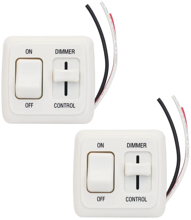 Main image of 12V RV Toggle Dimmer Switch for LED & Halogen High-Side Dimmer for RV, Auto, Truck & Marine, 12 Volt (Large Slider, White 2 Pcs)