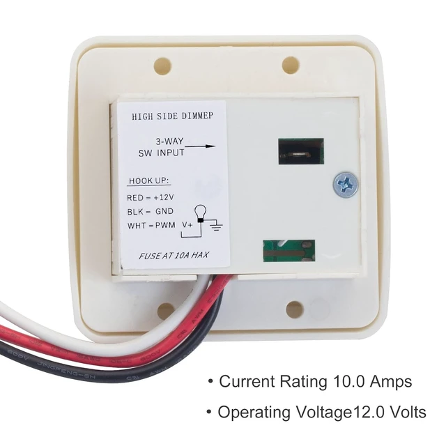 Alt view image 5 of 7 - 12V RV Toggle Dimmer Switch for LED & Halogen High-Side Dimmer for RV, Auto, Truck & Marine, 12 Volt (Large Slider, White 2 Pcs)