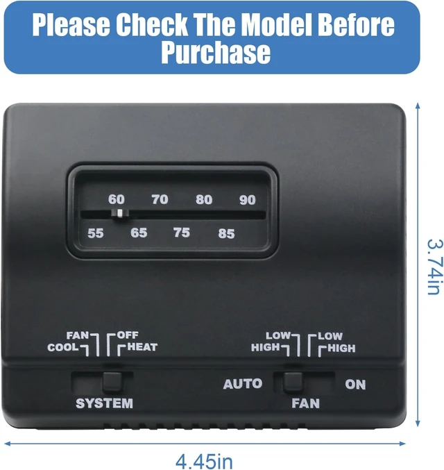 Alt view image 6 of 6 - 7330F3852 Coleman Mach RV Thermostat Single-Stage Heat/Cool Air Conditioner Control, RV Thermostat Replacement