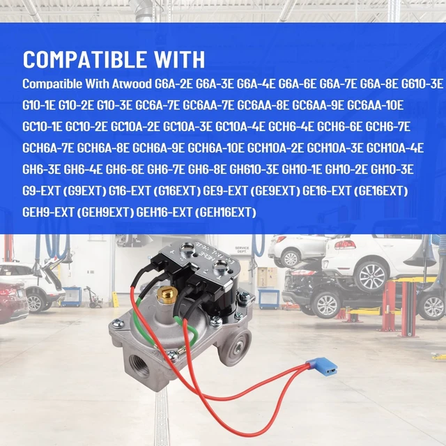 Alt view image 4 of 6 - 93844 Dual Solenoid LP Gas Valve for Atwood 6 & 10 Gallon RV Water Heaters Compatible with GC6AA-10E, GC10A-4E, G6A-8E, Replaces 93870, 93321, 92078