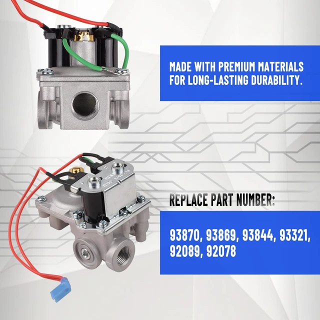 Alt view image 3 of 6 - 93844 Dual Solenoid LP Gas Valve for Atwood 6 & 10 Gallon RV Water Heaters Compatible with GC6AA-10E, GC10A-4E, G6A-8E, Replaces 93870, 93321, 92078
