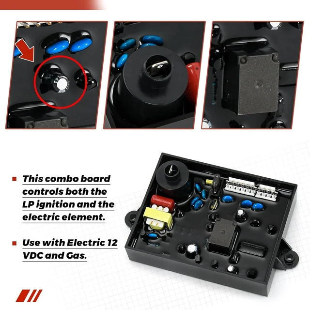 Alt view image 5 of 7 - RV Water Heater Control Circuit Board with Fuse Electric 12VDC Gas, Compatible with Atwood Dometic 91226, 93305, 93851, 91346, 91365, GC10A-4E, GC6AA-10E, GCH6A-10E, GCH10A-4E, WH6GEA XT, WH10GEA