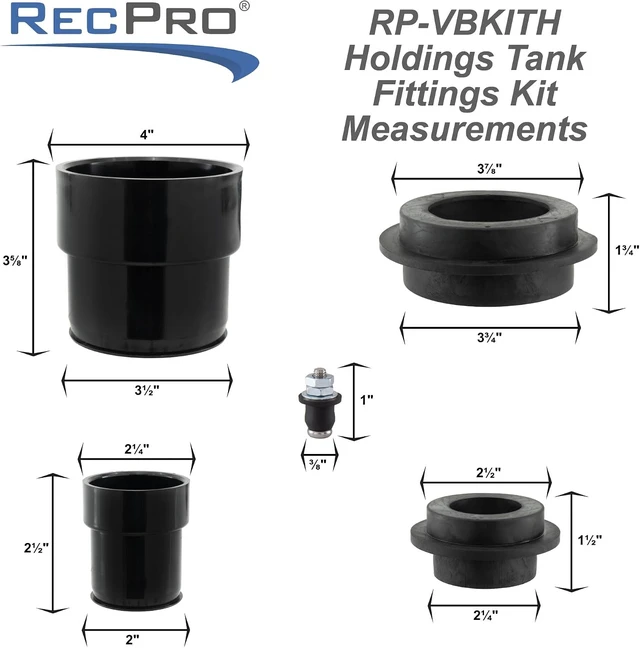 Alt view image 2 of 7 - Universal RV Holding Tank Fittings Installation Kit, Made in America
