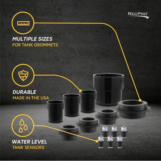 Alt view image 4 of 7 - Universal RV Holding Tank Fittings Installation Kit, Made in America
