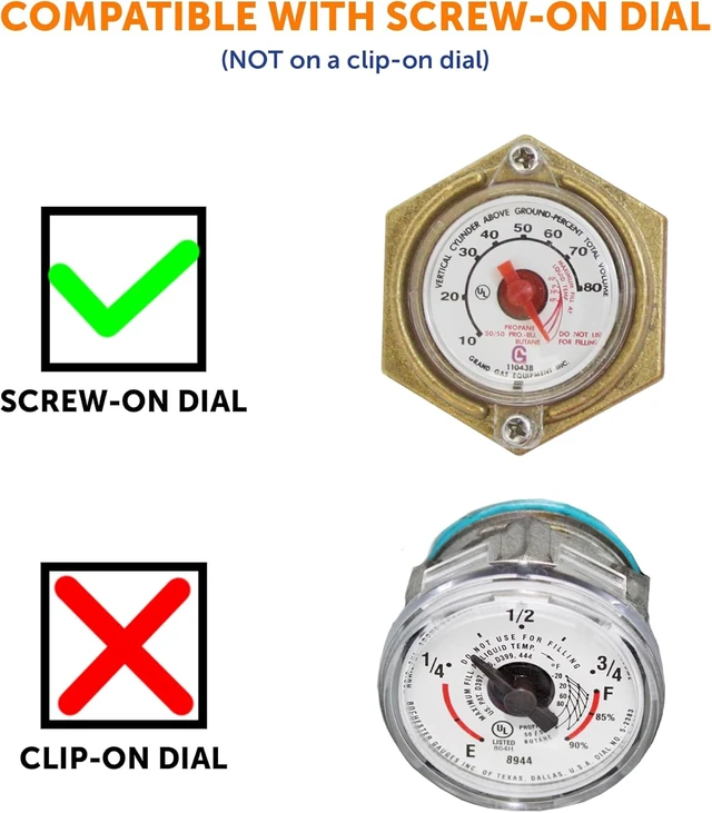 Alt view image 2 of 7 - 0-90 Ohm Twin-Site Remote Dial Gauge for RV ASME Propane Tanks Screw-On Gauge