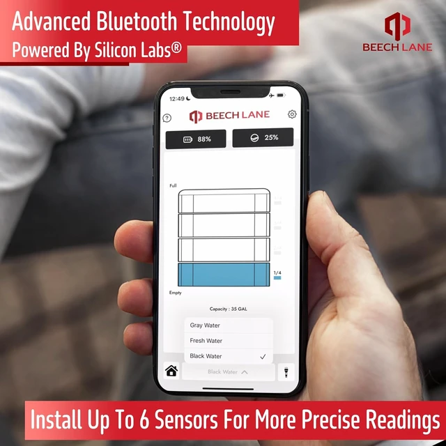 Alt view image 5 of 7 - Wireless RV Black Water Tank Monitoring System with Real-Time Phone App & Tool-Free Install Designed in the USA, Patent Pending