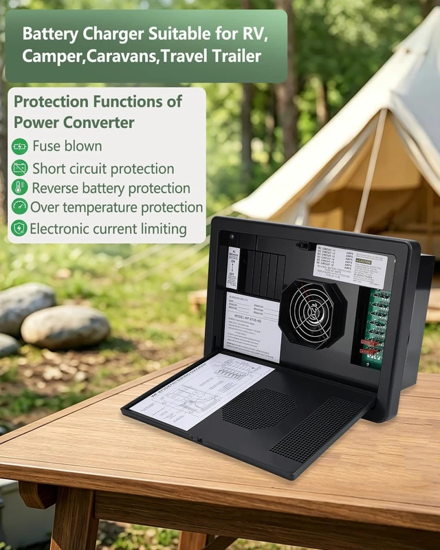 Alt view image 3 of 7 - WF-8735-AD 30 Amp RV Converter Charger Power Center with Auto Detect 35 Amp DC Output Battery Charger for RV, Camper, Caravan & Travel Trailer
