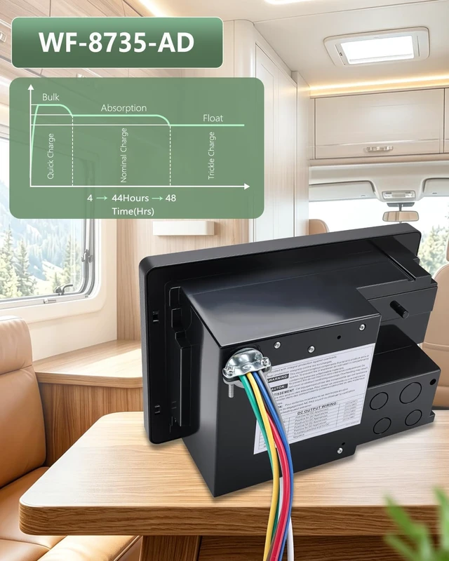 Alt view image 5 of 7 - WF-8735-AD 30 Amp RV Converter Charger Power Center with Auto Detect 35 Amp DC Output Battery Charger for RV, Camper, Caravan & Travel Trailer