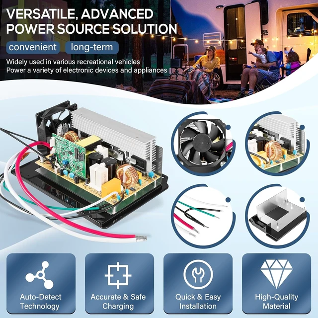 Alt view image 3 of 7 - WF-8955-AD-MBA 55 Amp RV Power Converter for WF-8955 Trailer & Camper, 60Hz
