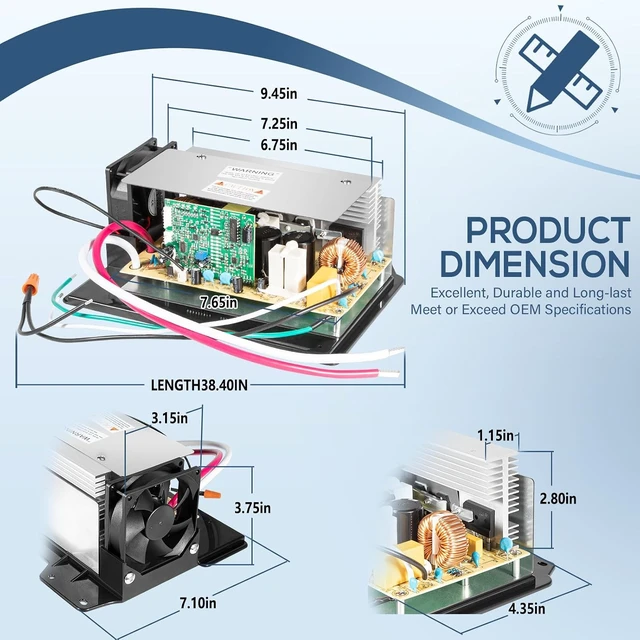 Alt view image 7 of 7 - WF-8955-AD-MBA 55 Amp RV Power Converter for WF-8955 Trailer & Camper, 60Hz