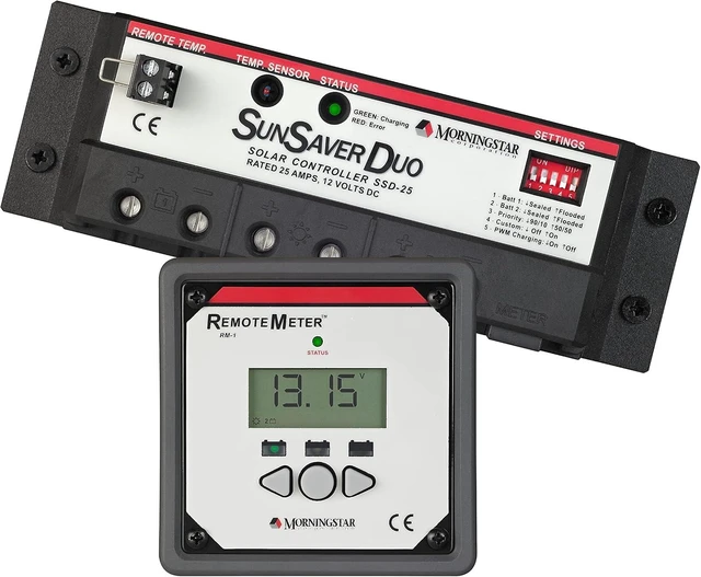 Main image of Morningstar SunSaver Duo 25A PWM Solar Charge Controller for 12V Batteries