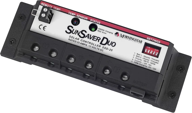 Alt view image 2 of 4 - Morningstar SunSaver Duo 25A PWM Solar Charge Controller for 12V Batteries